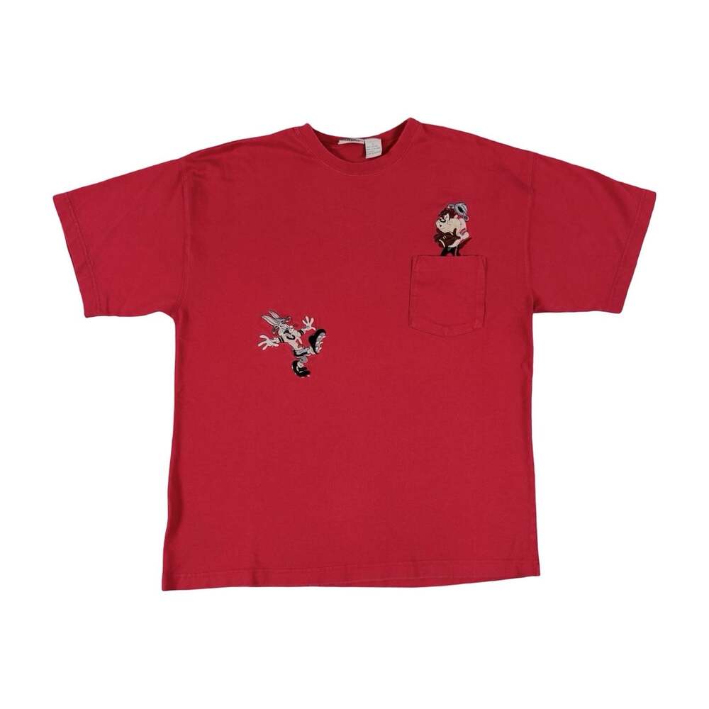 Vintage 1995 Warner Bros Embroidered Pocket Tshirt Size Large